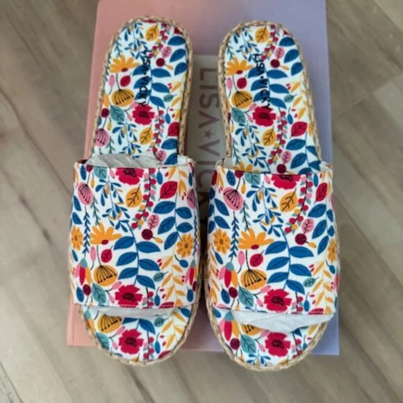 Lisa Vicky Slide Sandal Smile2-V Wild Flower NWT - Picture 4 of 6